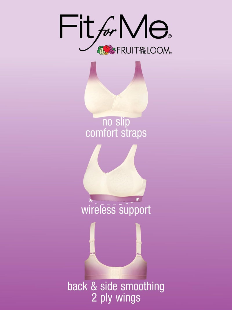 Fruit of the Loom Women's Plus Size Wireless Cotton Bra - Image 2